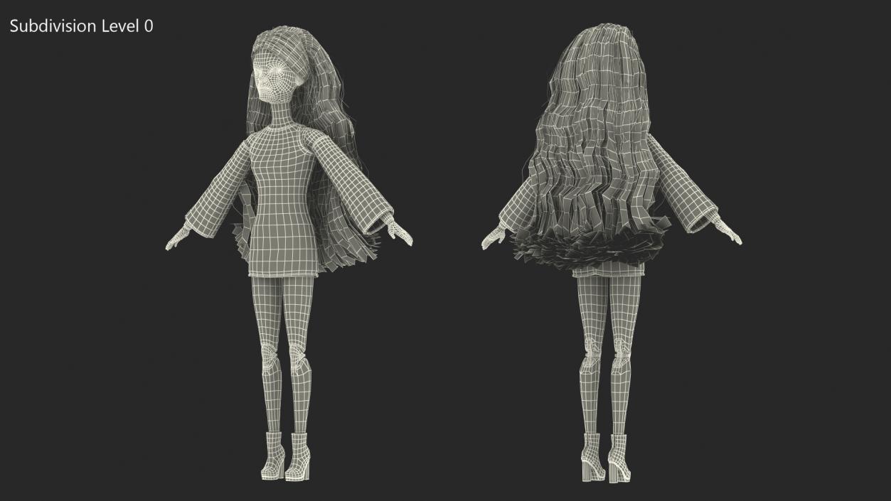 3D model Barbie Doll White Dress T-pose