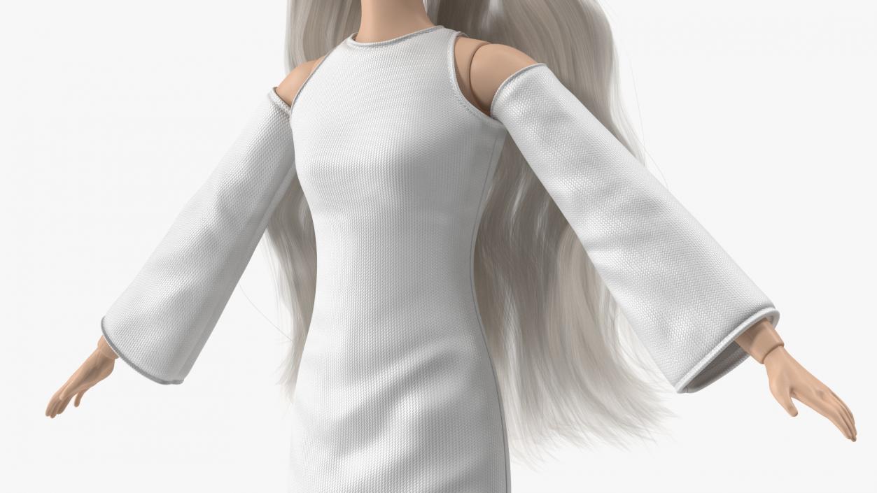 3D model Barbie Doll White Dress T-pose