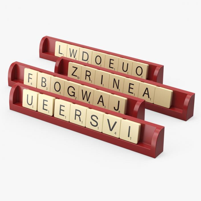 3D Stand with Letters for Game Scrabble