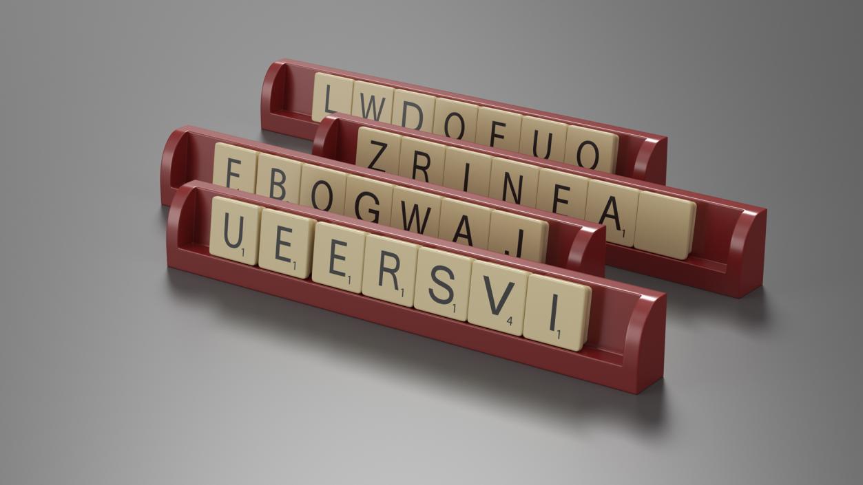 3D Stand with Letters for Game Scrabble