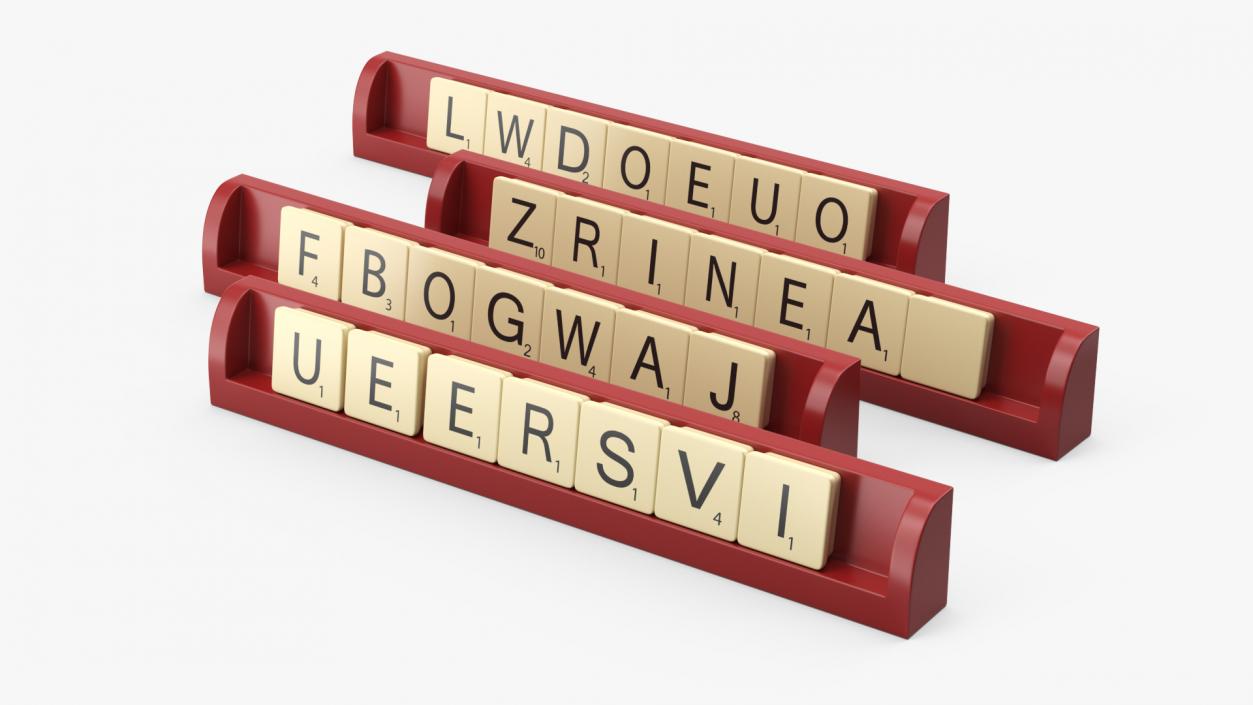 3D Stand with Letters for Game Scrabble