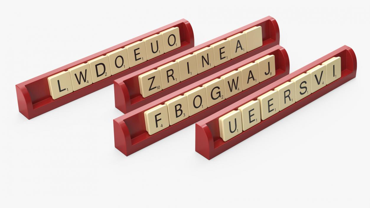 3D Stand with Letters for Game Scrabble