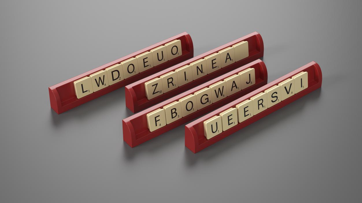 3D Stand with Letters for Game Scrabble