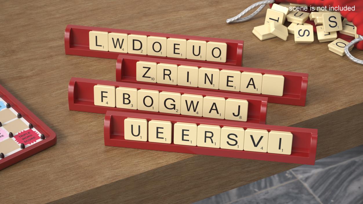 3D Stand with Letters for Game Scrabble