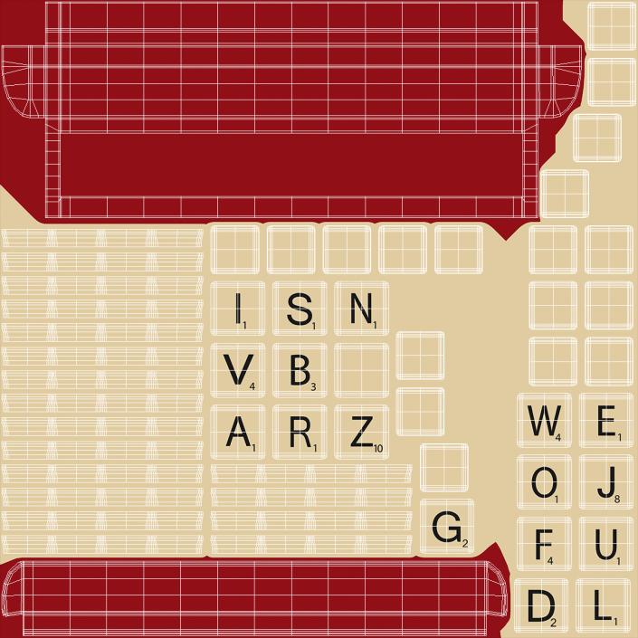 3D Stand with Letters for Game Scrabble