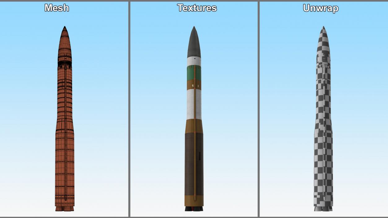 Ballistic Missile LGM-30G Minuteman 3 3D