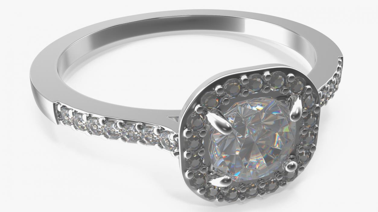 Engagement Rings Silver Color 3D model