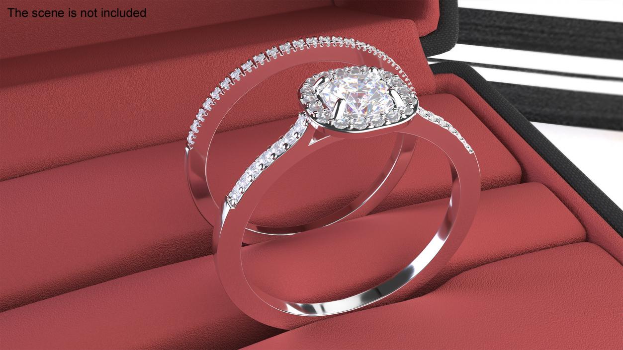 Engagement Rings Silver Color 3D model