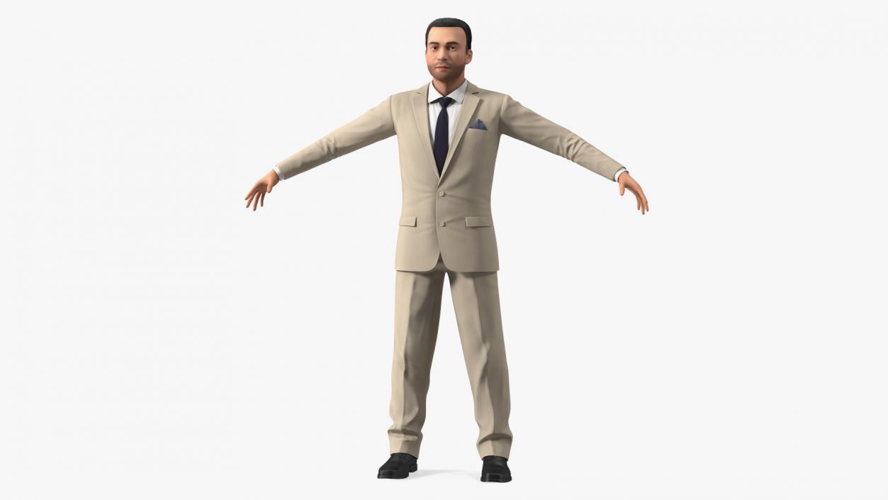 Businessman in Beige Suit Fur 3D model