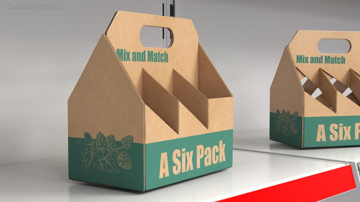 Cardboard Beer Bottle Carrier 3D model