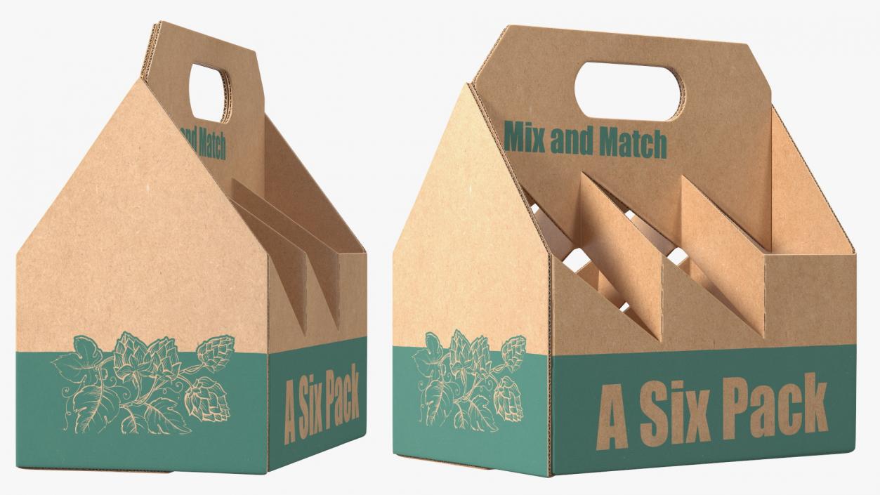 Cardboard Beer Bottle Carrier 3D model