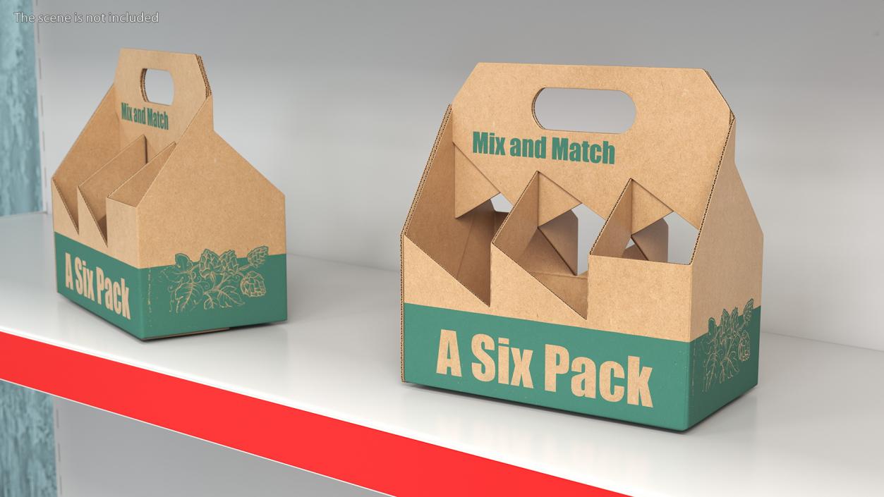 Cardboard Beer Bottle Carrier 3D model