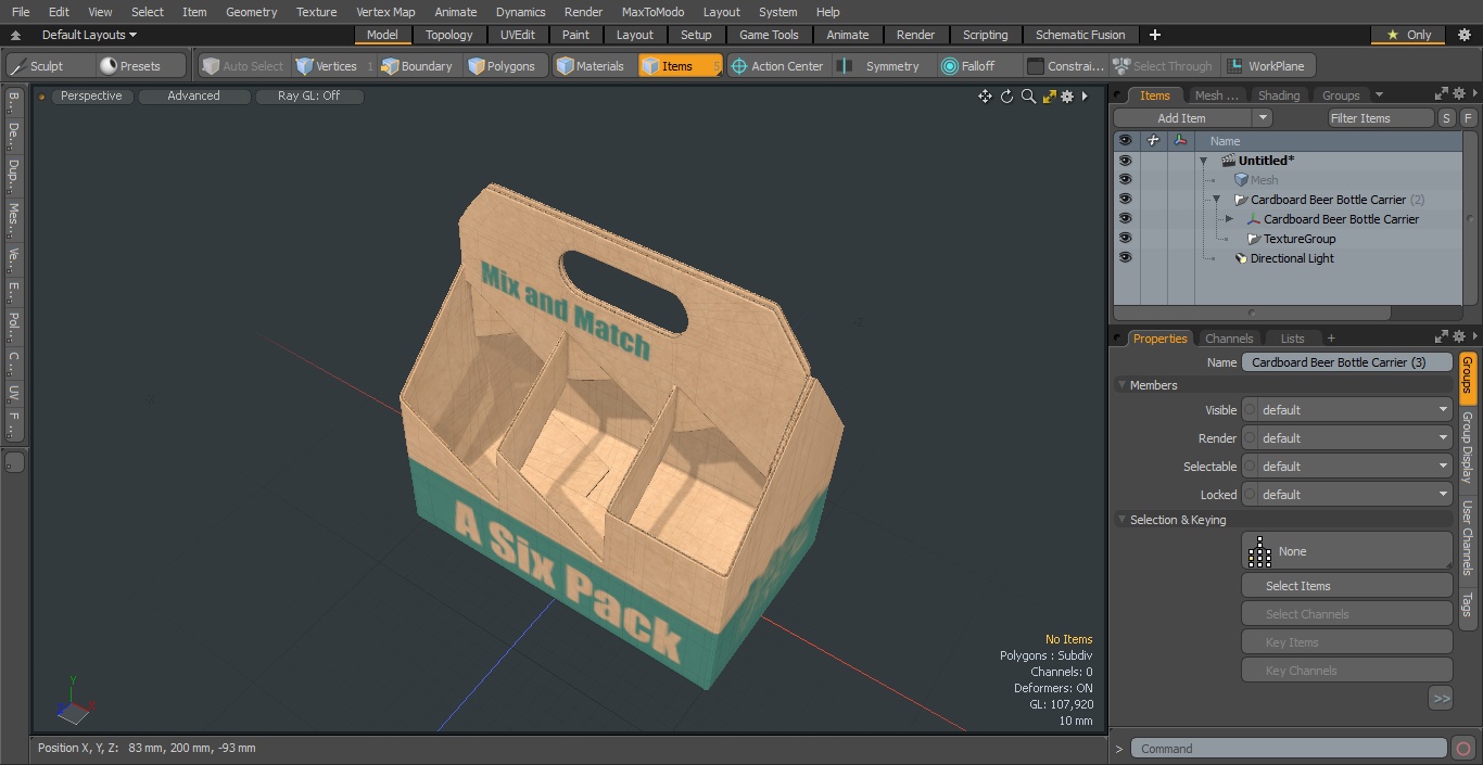 Cardboard Beer Bottle Carrier 3D model