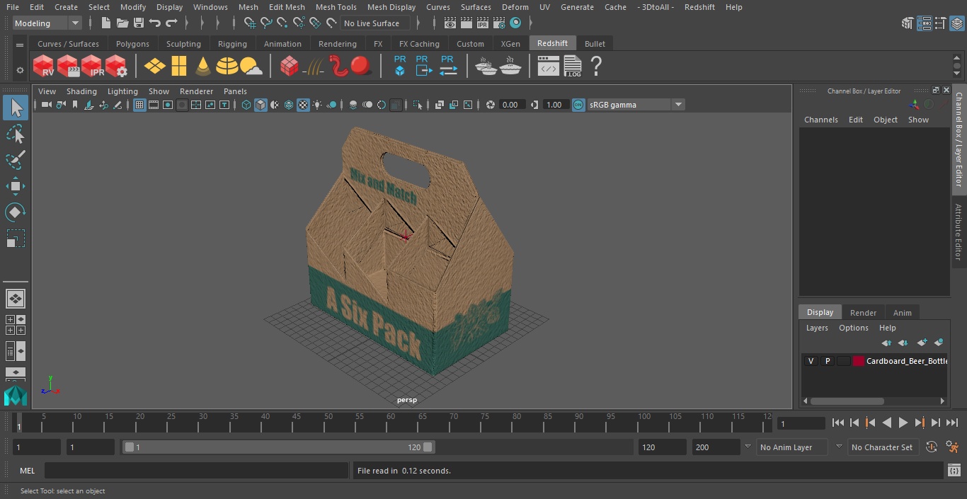 Cardboard Beer Bottle Carrier 3D model