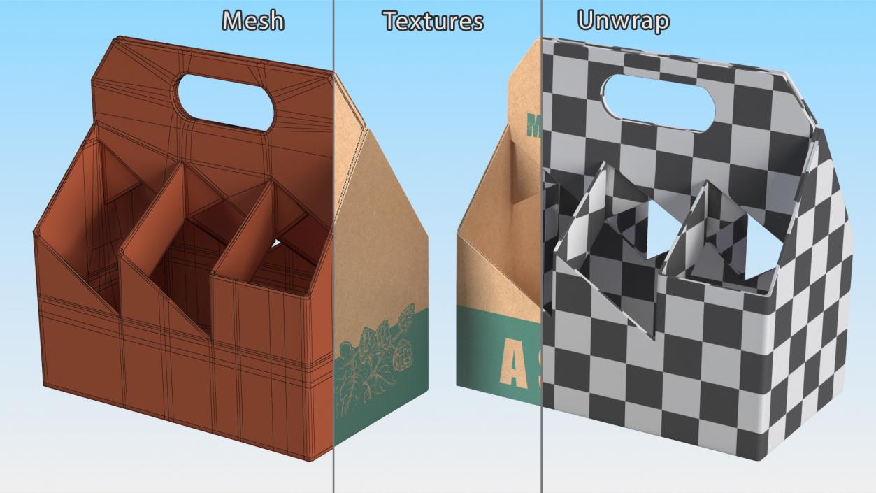 Cardboard Beer Bottle Carrier 3D model