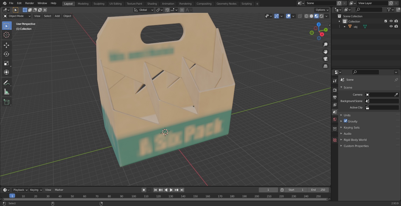 Cardboard Beer Bottle Carrier 3D model