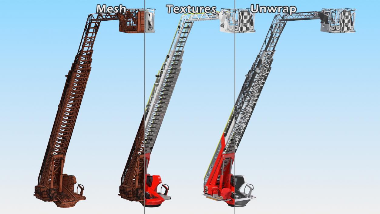 3D model Turntable Ladder Unfolded