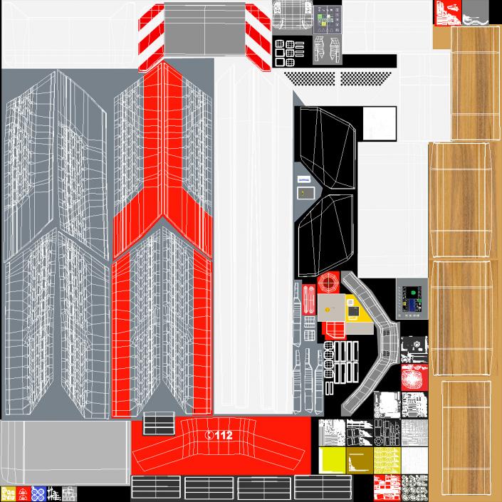 3D model Turntable Ladder Unfolded