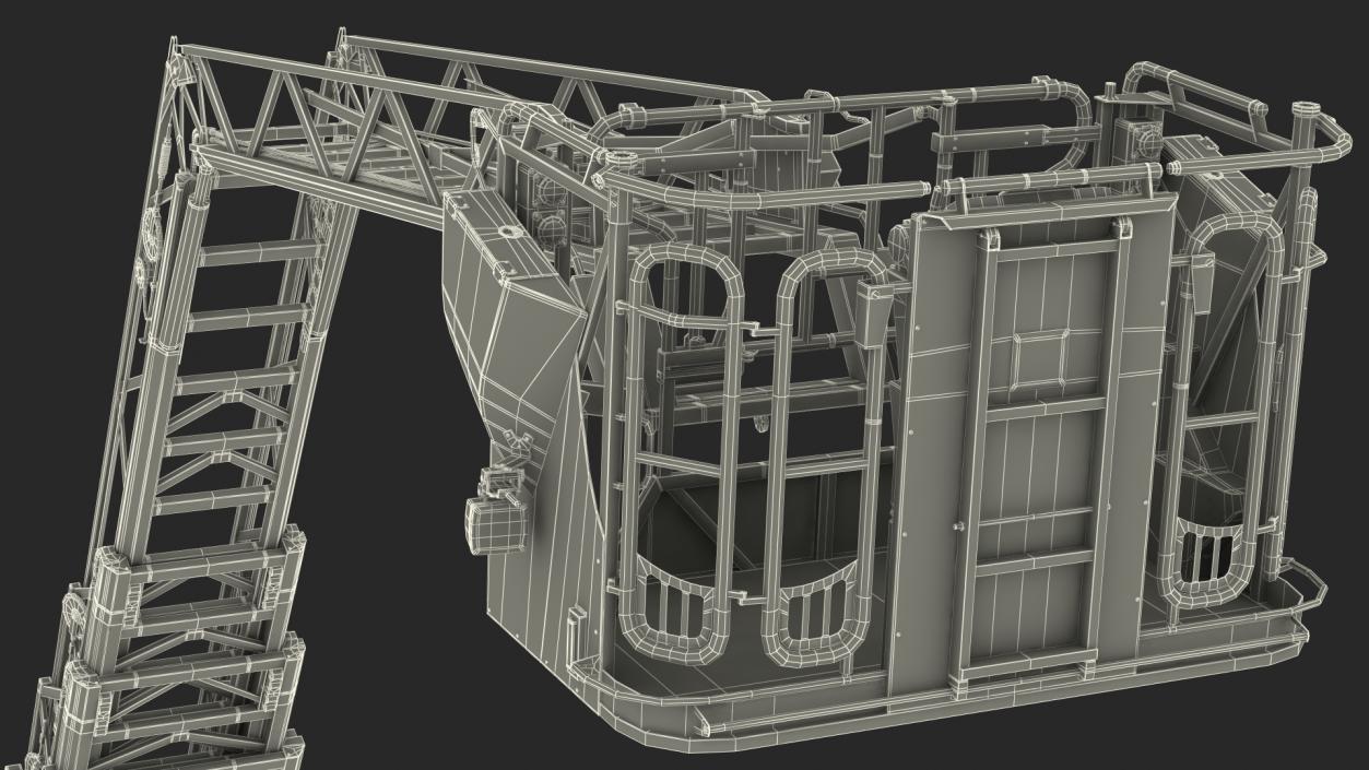 3D model Turntable Ladder Unfolded