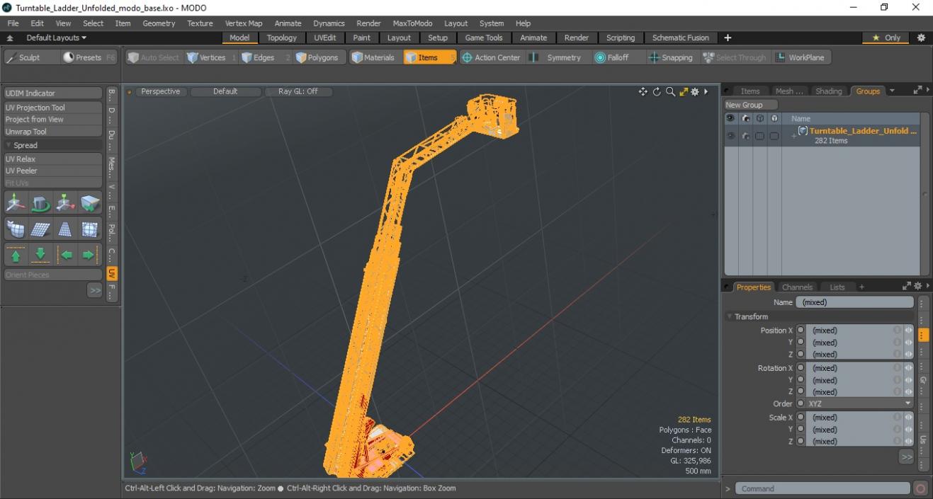 3D model Turntable Ladder Unfolded