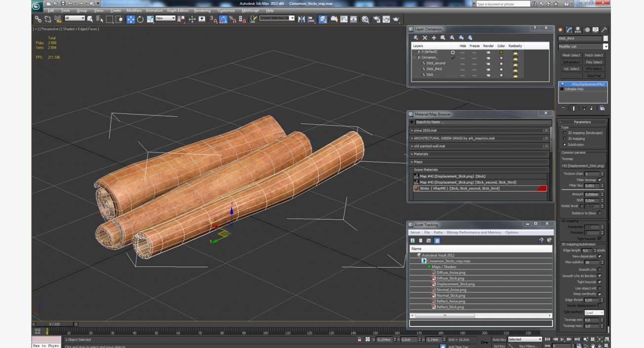 3D model Cinnamon Sticks