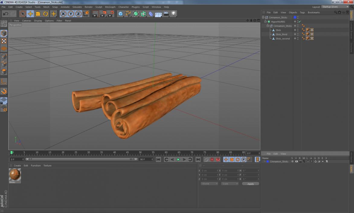 3D model Cinnamon Sticks