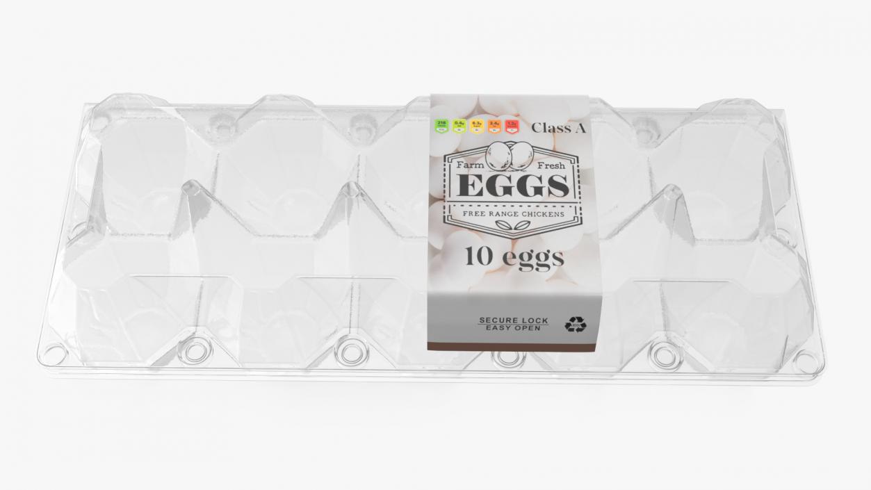 3D Empty Plastic Tray for 10 Chicken Eggs model