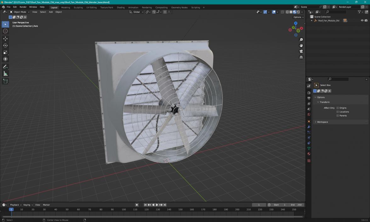 Roof Fan Module Old 3D model