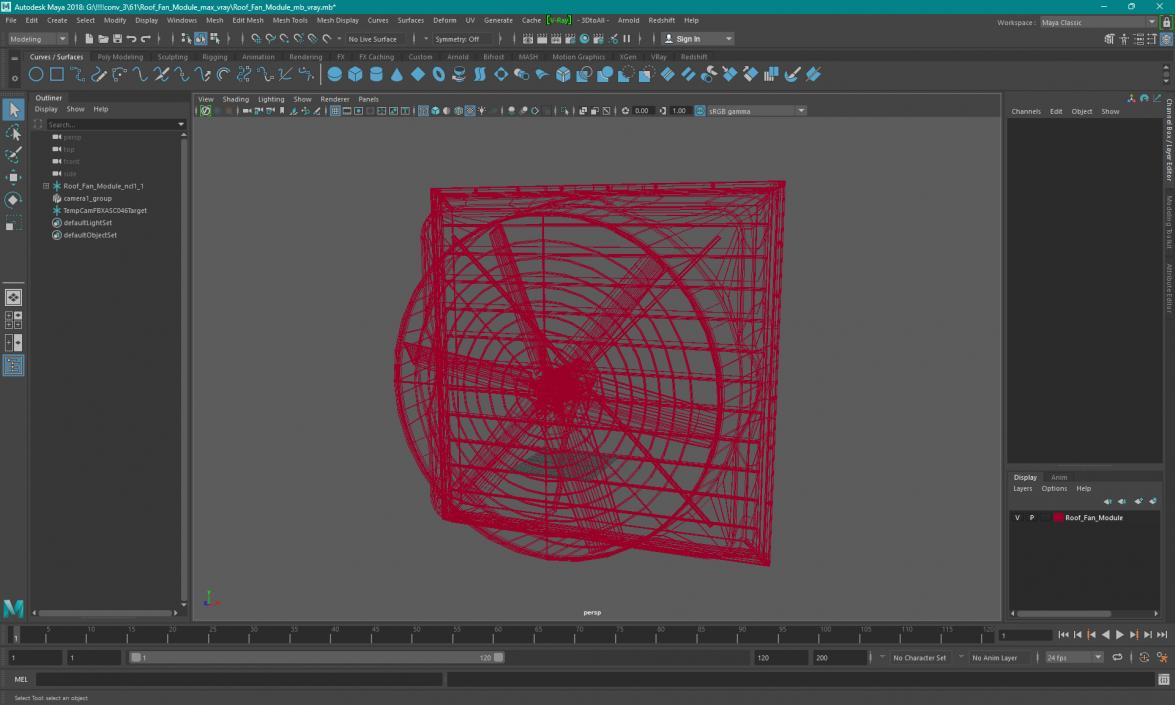 Roof Fan Module Old 3D model