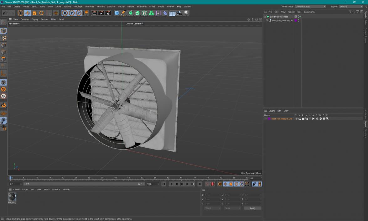 Roof Fan Module Old 3D model