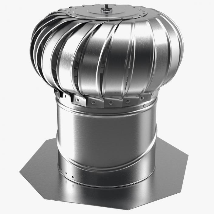 Galvanized Steel Internally Braced Roof Turbine Vent 3D