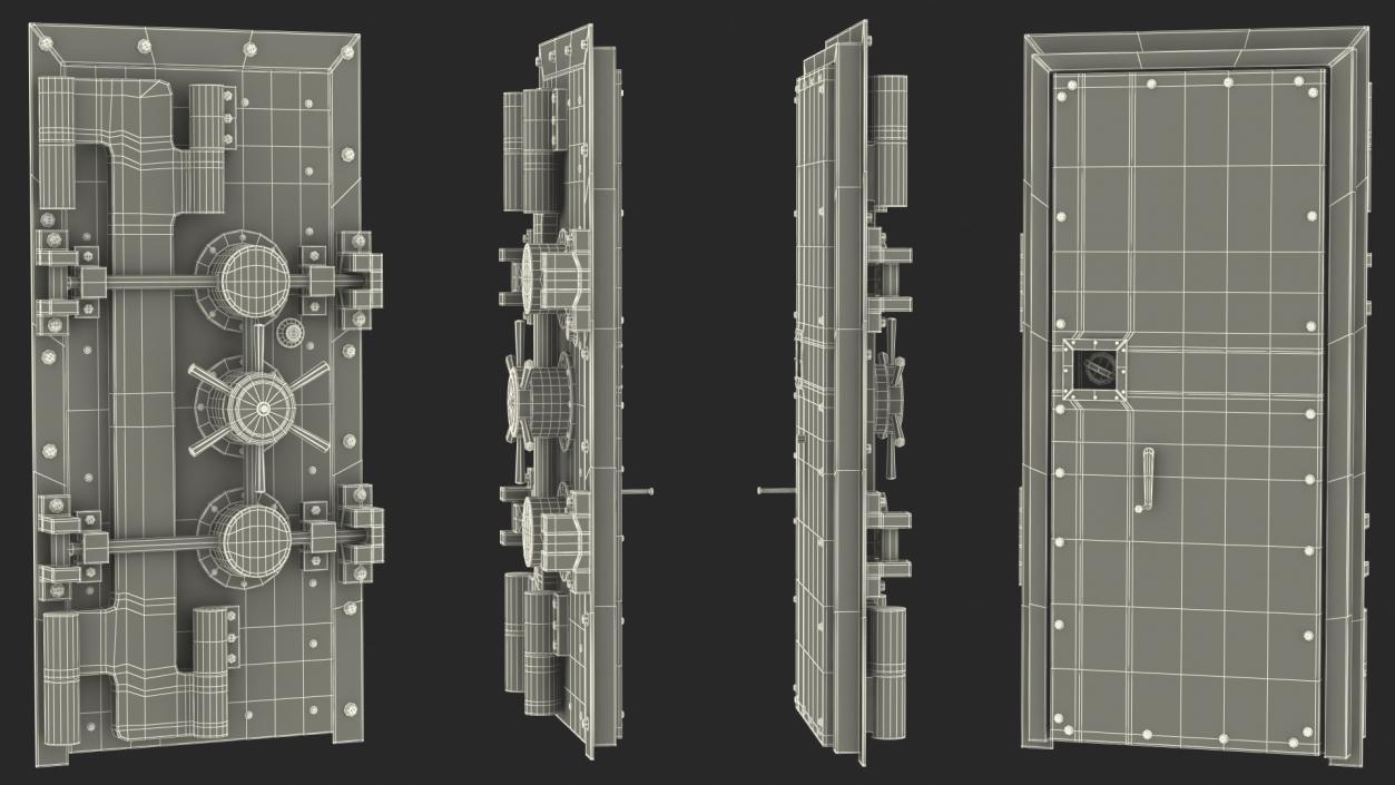 Rectangular Bank Vault Door 3D