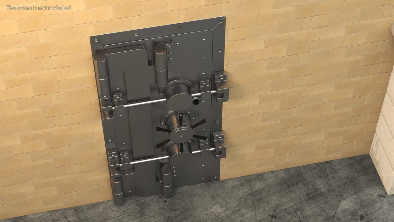 Rectangular Bank Vault Door 3D