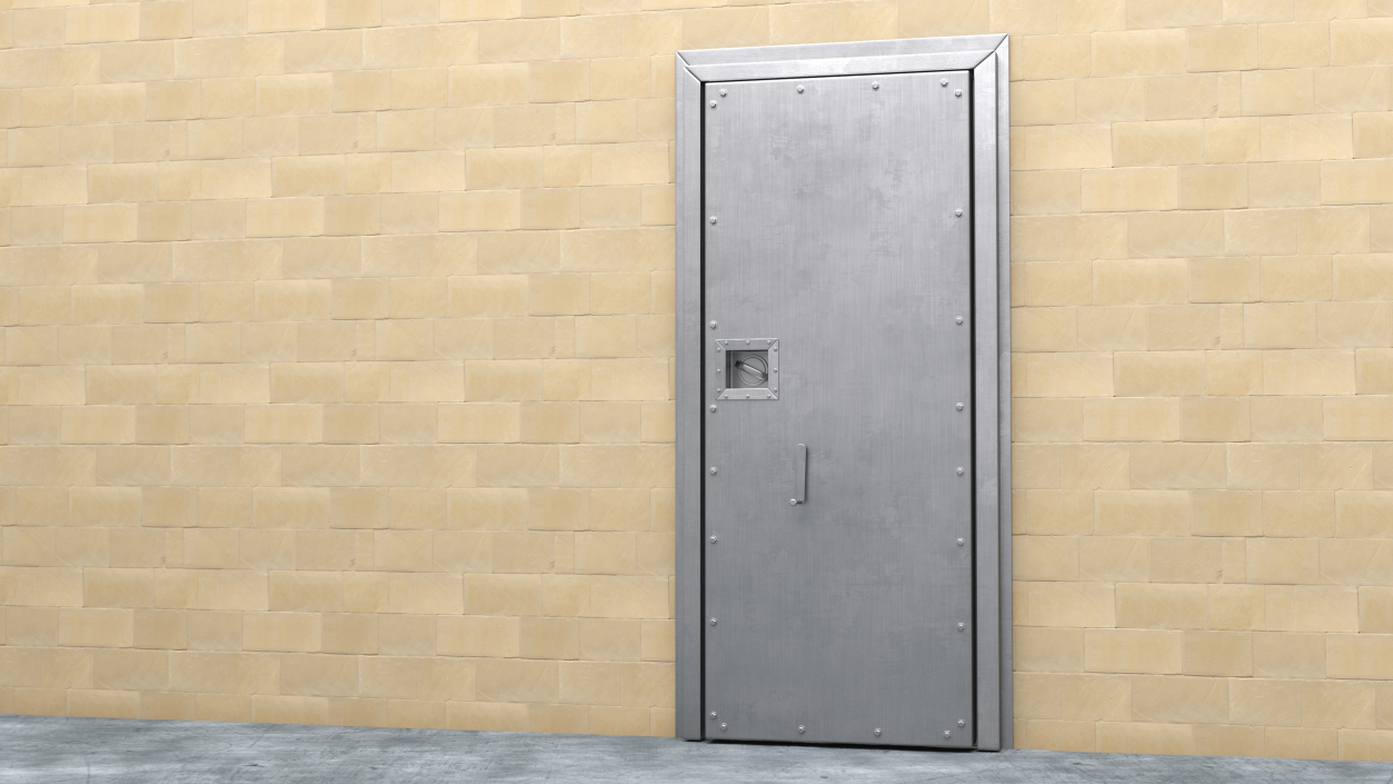 Rectangular Bank Vault Door 3D