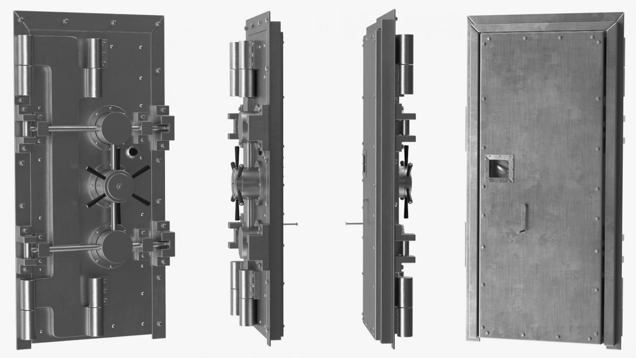 Rectangular Bank Vault Door 3D