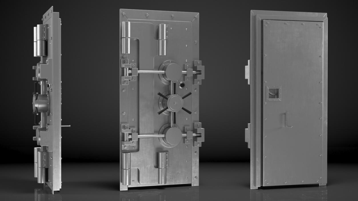 Rectangular Bank Vault Door 3D