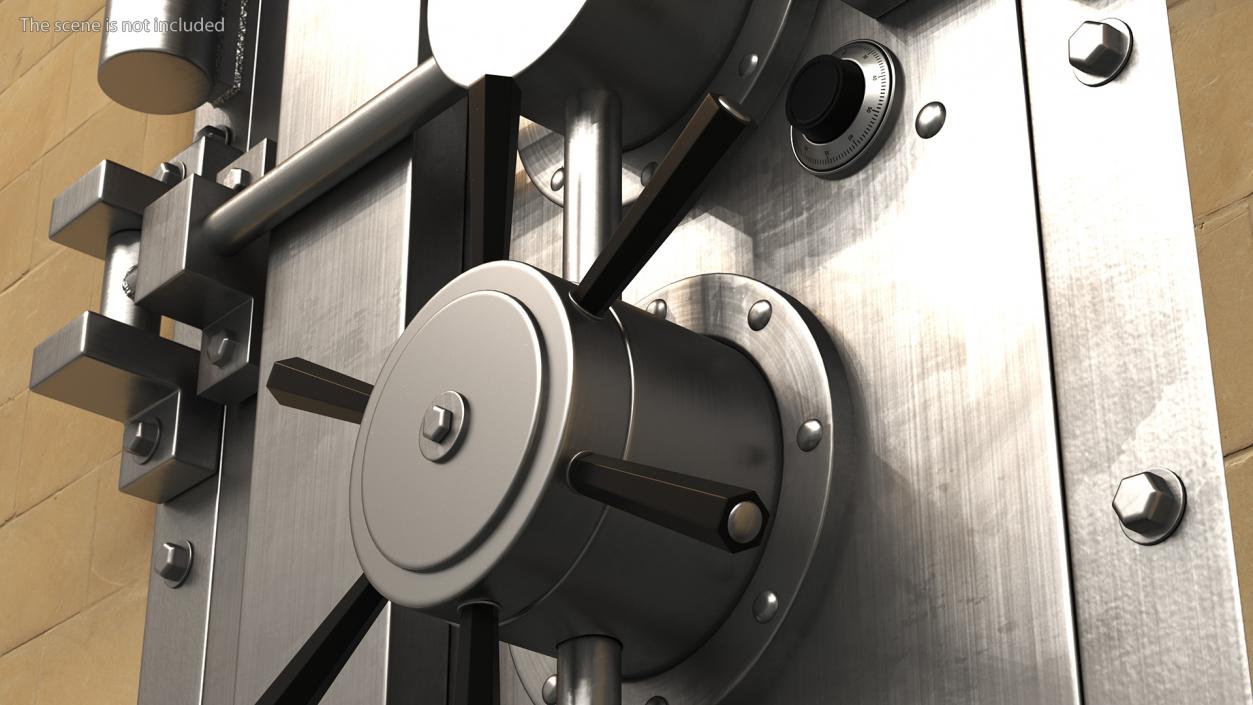 Rectangular Bank Vault Door 3D