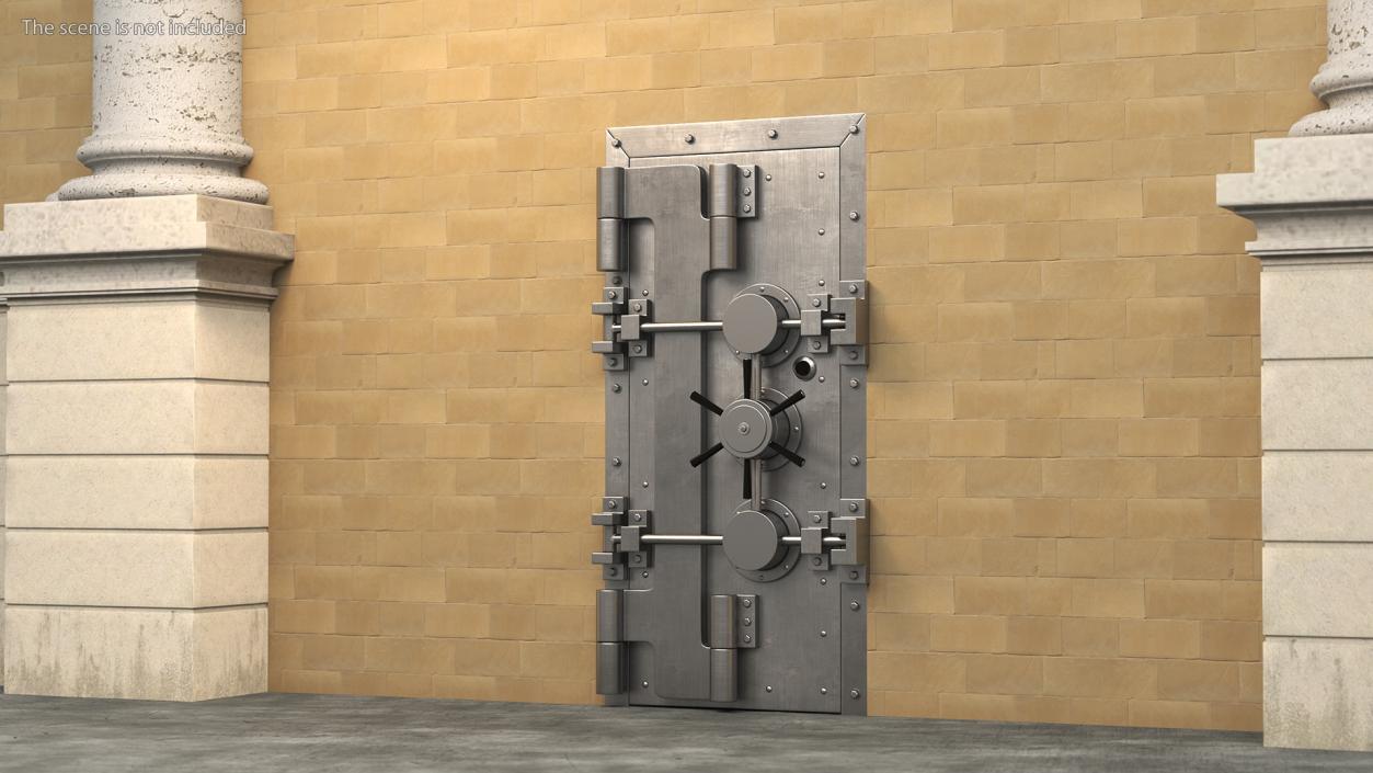 Rectangular Bank Vault Door 3D