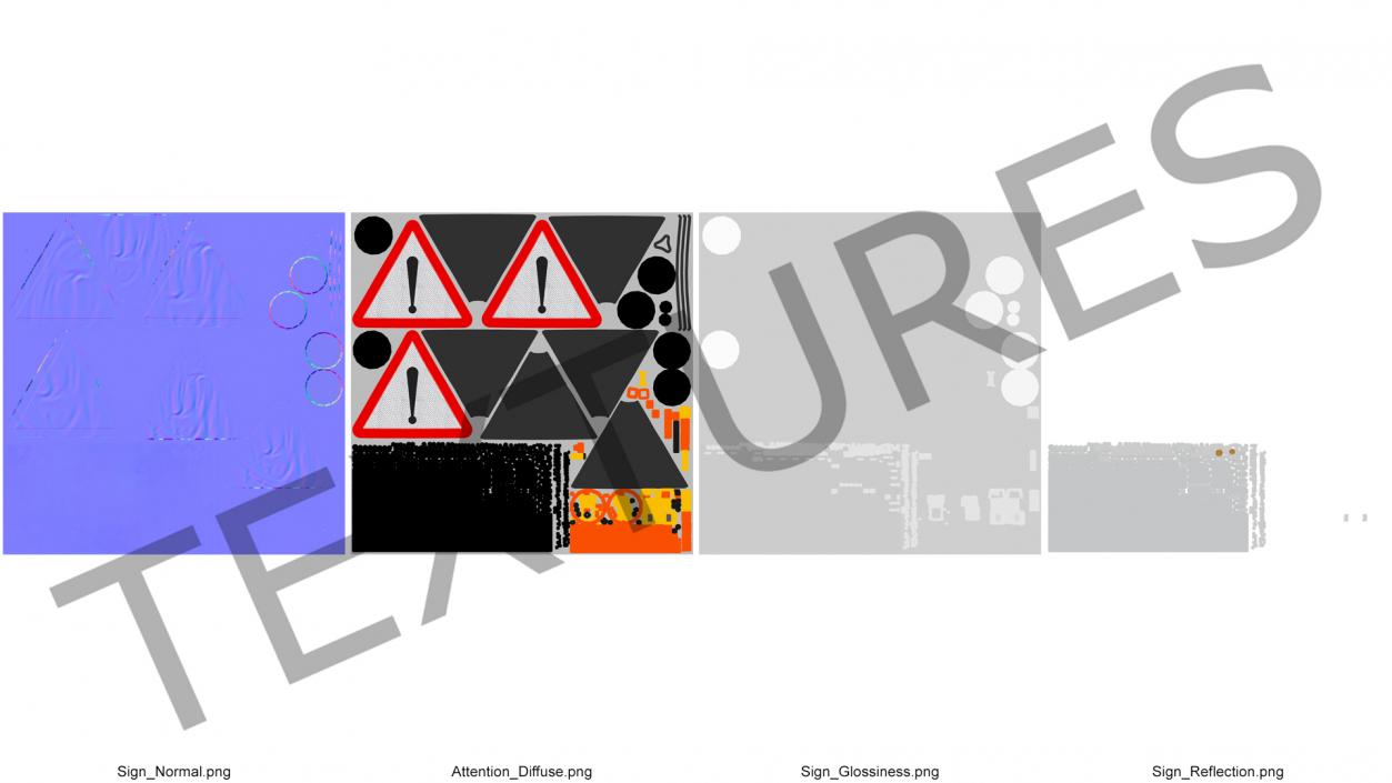 3D Foldable Traffic Warning Sign Other Danger Ahead model