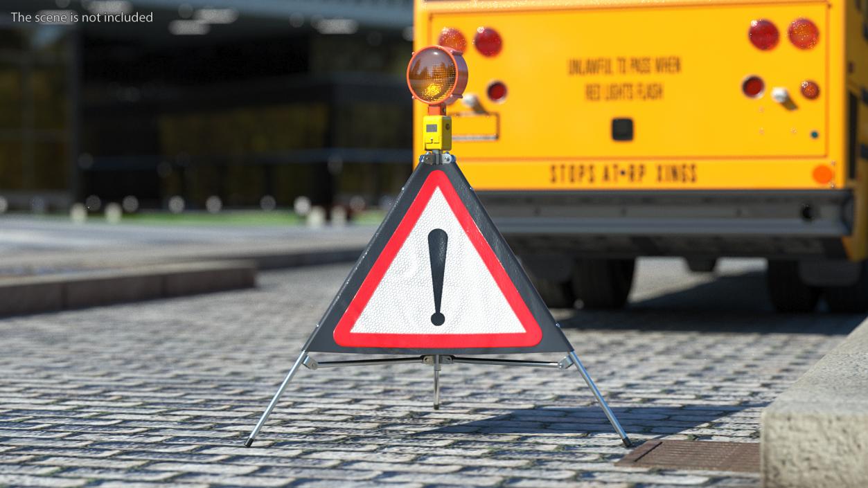 3D Foldable Traffic Warning Sign Other Danger Ahead model