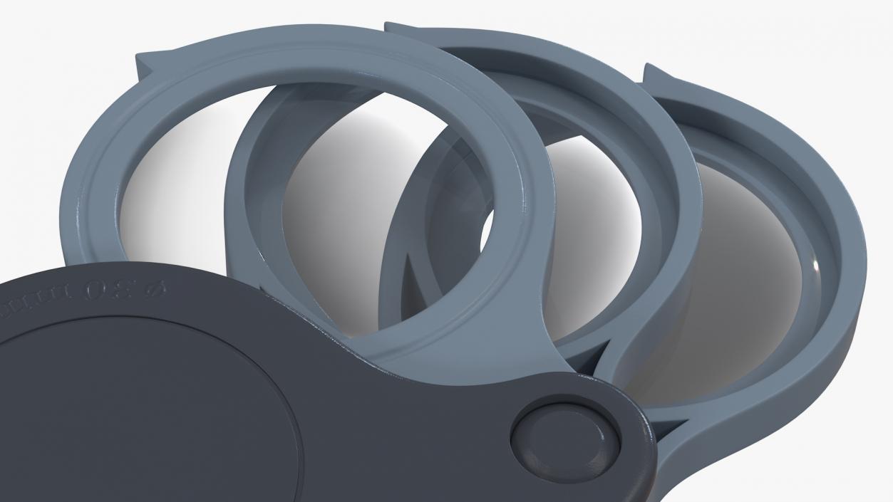 Triple Lens Folding Magnifier 3D model