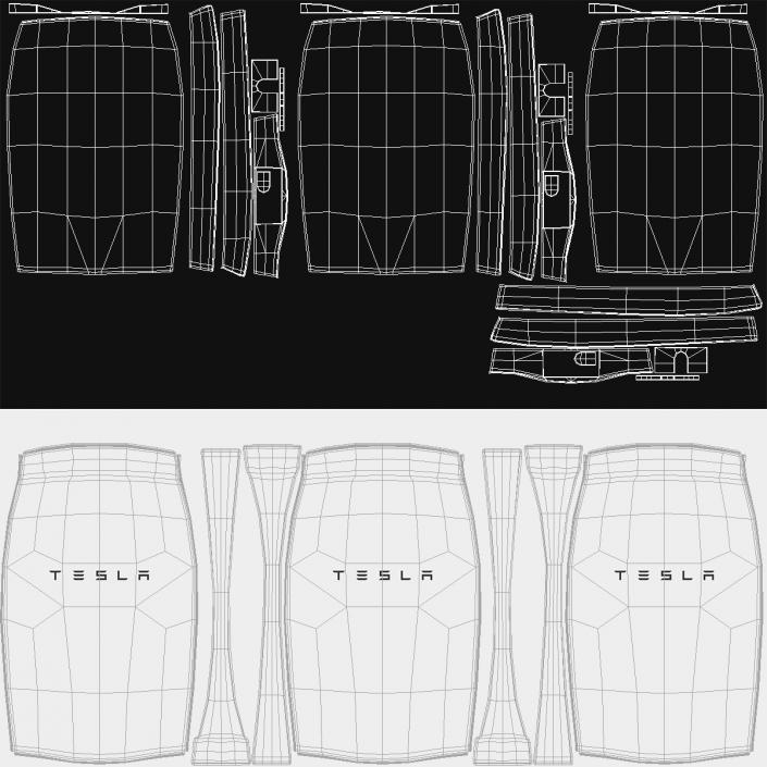 Tesla Powerwall Triple Unit 3D