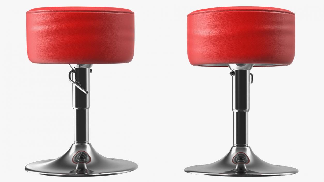 3D model Round Swivel Stool with Chrome Foot