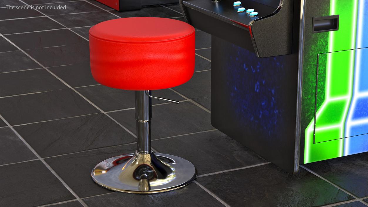 3D model Round Swivel Stool with Chrome Foot