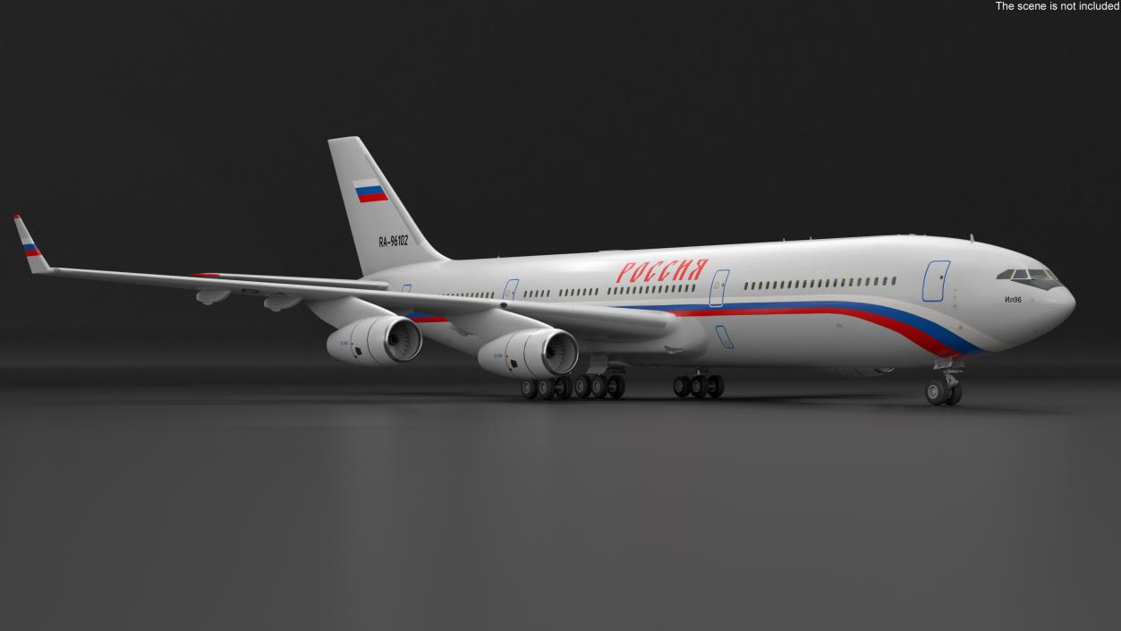 3D Airplane IL-96-400 Rossya Airlines Rigged