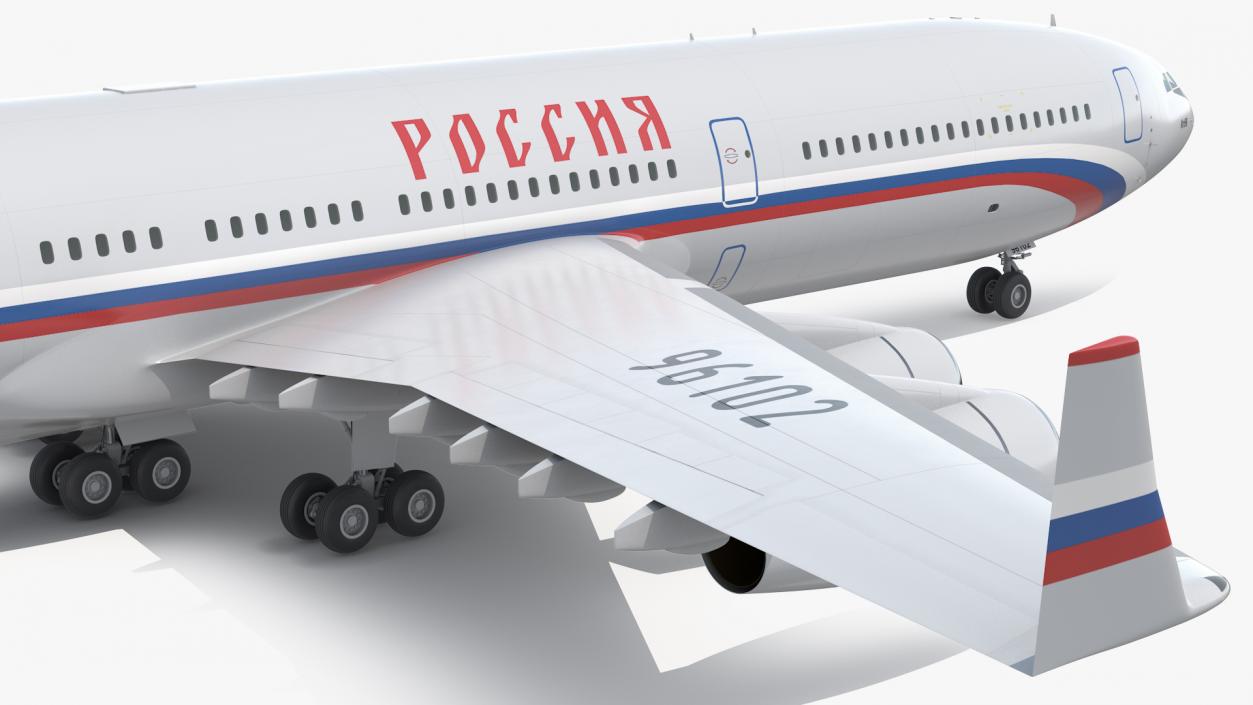 3D Airplane IL-96-400 Rossya Airlines Rigged