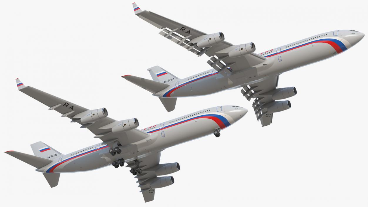 3D Airplane IL-96-400 Rossya Airlines Rigged