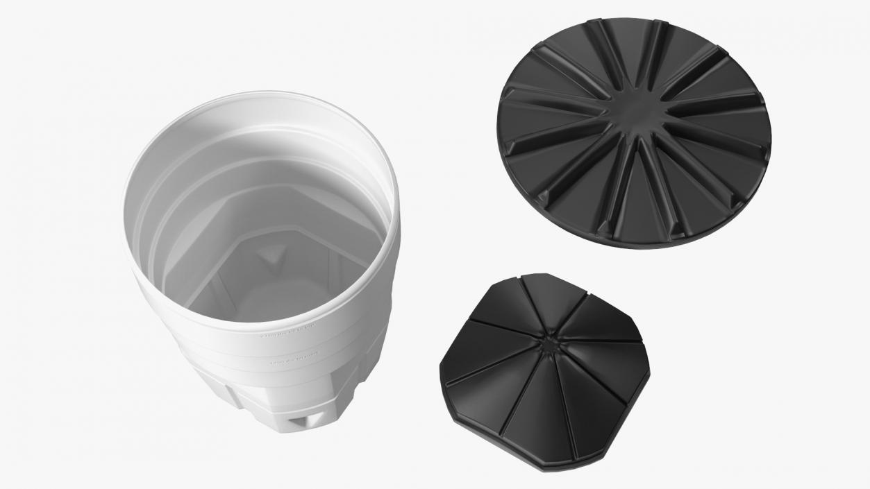 3D White Industrial Plastic Drum 2