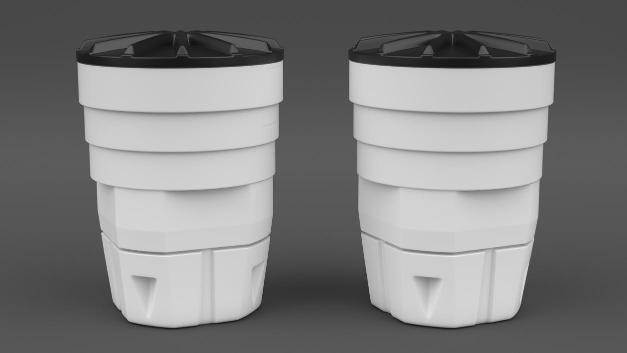 3D White Industrial Plastic Drum 2