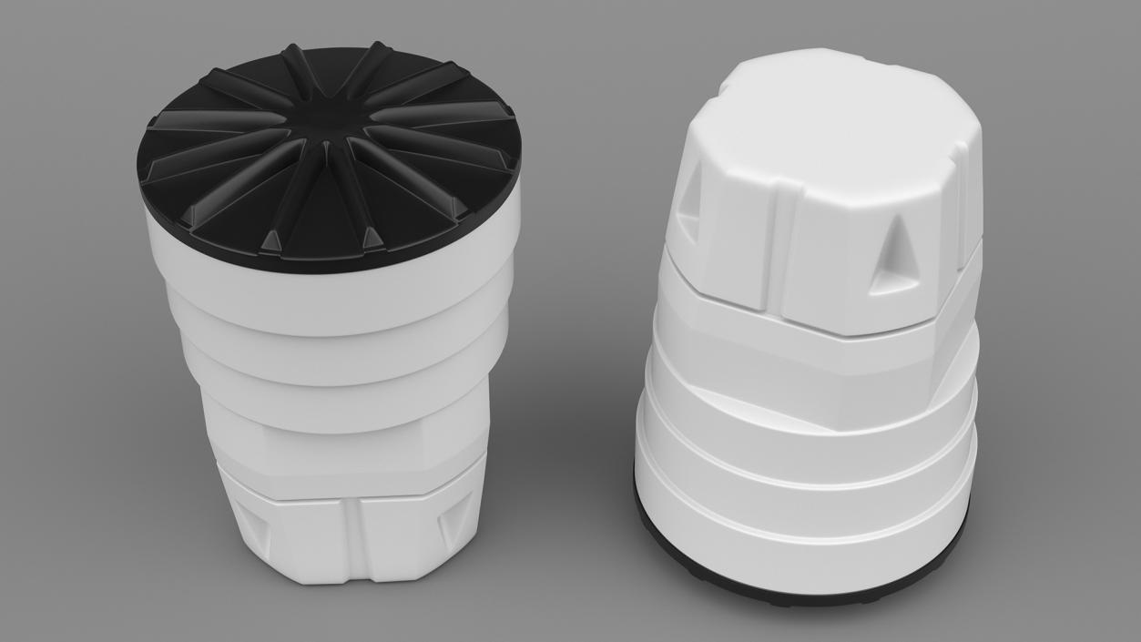 3D White Industrial Plastic Drum 2